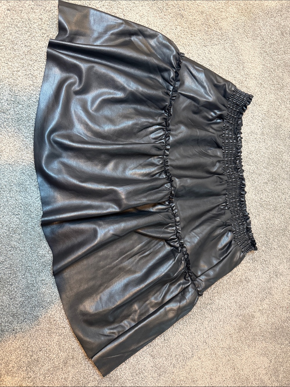 Laundry Black Faux Leather Ruffled Mini Skirt - Women's Skirt